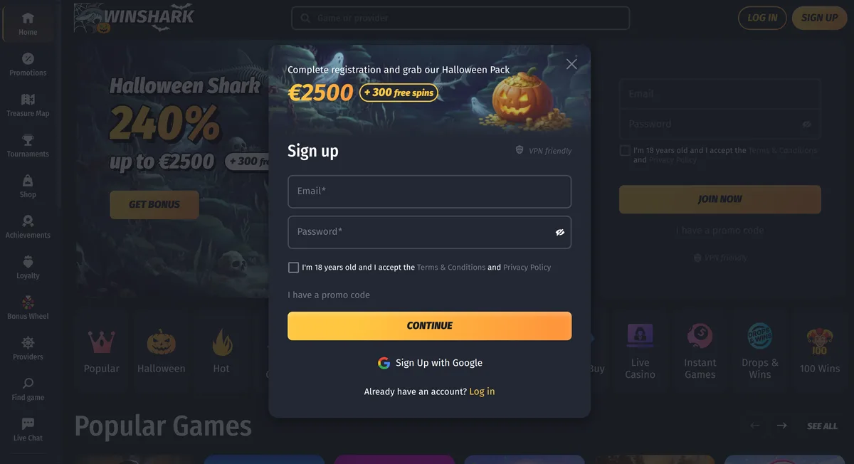 Kernst&auml;rken von WinShark Casino
